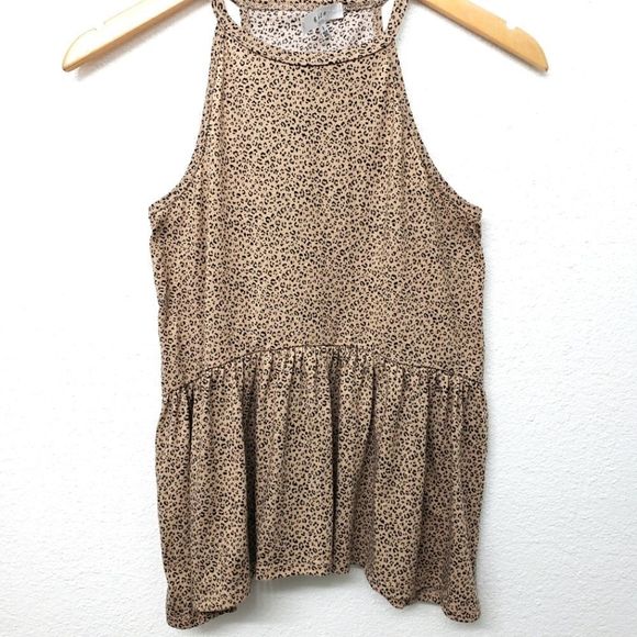 Leopard Print Peplum Top Size S - Picture 1 of 4